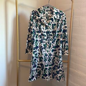 1960’s Vintage: Silk Pierany Paris Abstract Print Button-Down Shirt Dress